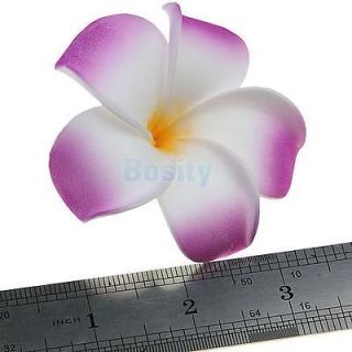5X Bridal Dress Plumeria Foam Flower Hair Clip Brooch Pin Purple