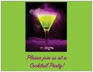 20 Cocktail Party Invitations Adult Cocktails Martini Post Cards Card