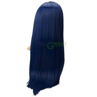 New 80cm Fashion Stylish Cosplay Straight Hair Wig Without Bangs Blue Black