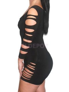 Women's Sexy Hot Large Plus Size Hollow Out Dress Slashed Clubwear Stripper 3XL