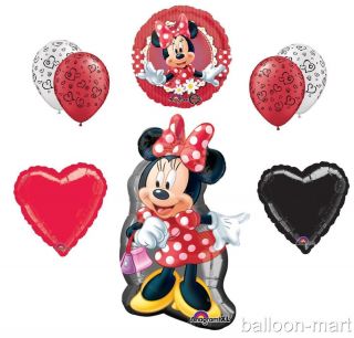 Disney Mad About Minnie Mouse Balloons Set Birthday Party Supplies Hearts Girls