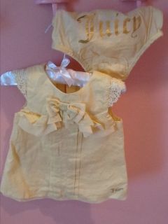 Juicy Couture Beautiful Yellow Dress w Brief Size 3 6 Months Excellent Condition