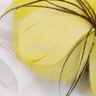 Natural GOOSE Peacock Feather Flower Fascinator Headdress Brooch Party Deco DIY