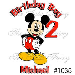 Mickey Mouse Birthday Boy Shirt Name Age Personalized Baby Toddler 1st 2nd 3rd 4