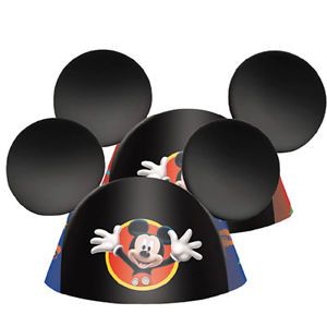 Disney Mickey Mouse Ears 8 Ct Birthday Party Cone Hats Supplies Favors