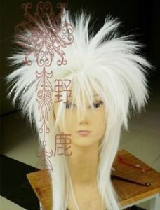 760 New Long White Cosplay Party Head Explosion Wigs