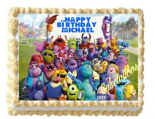 Monsters University Edible Image Sheet Cake Topper Frosting Picture 1 4
