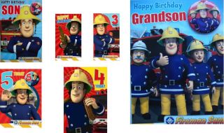 Birthday Card Fireman Sam Son Brother Grandson Age 3 4 5