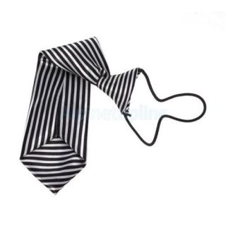 3pcs Fashion Kids Baby Boy's Childrens Neck Ties Vertical Stripe Black White