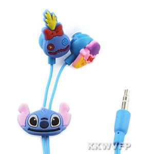 Cartoon Character Disney Stitch Cute Girls Boy in Ear Headphone Earbuds Earphone