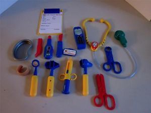 Kids Pretend Play Doctor Kit Pieces Name Badge Cell Phone Admission Forms More