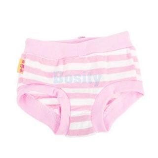 Cute Female Pet Dog Puppy Sanitary Pant Short Panty Pink Striped Diaper Brief L