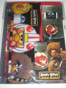 Angry Birds Star Wars Pad Notepad Pencils Eraser Shapner Bag 7pc Gift Set