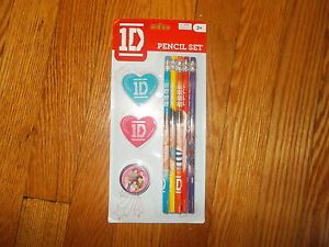 New One Direction 1D Pencil Set Erasers Sharpener Back to School Supplies