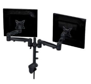 LED LCD PC Computer Wide Screen Double Monitor Full Motion Dual Arm Desk Mount