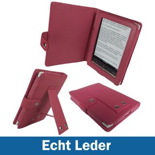 Pink Echtes Leder Tasche FÜR Sony PRS 350 Digital eReader Hülle Case Etui