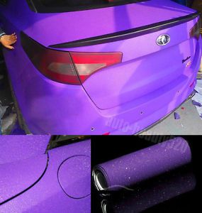 Air Free 4" x 60" Car Matte Purple Sparkle Glitter Wrap Vinyl Film Stickers
