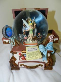  Tinkerbell Musical Water Snow Globe Treasure Chest Jewelry Box