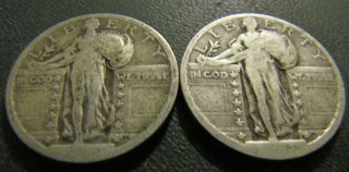 1920 1923 Standing Liberty Type Quarter Great Filler Coins 