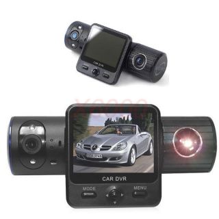 Rotatable Dual Vehicle Car Recorder Camera 2 0" LCD GPS DVR G Sensors X6000