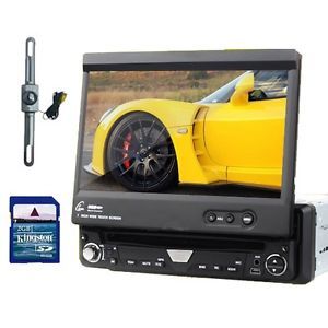 Single 1 DIN 7" HD LCD Car GPS Navi Unit DVD CD VCD Player USB Radio iPod Camera