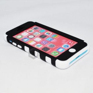 New Combo Hybrid Rugged Hard Full Cover Case for Apple iPhone 5c White Black