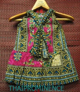 Elegant Pretty Cute Pink Dashiki Kids Baby Dress Sz 3