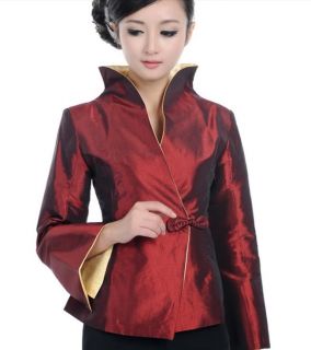 Charming Chinese Women's Silk Jacket Coat Red Sz M L XL XXL XXXL