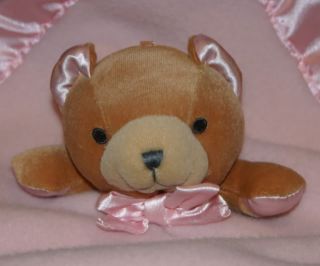 My First Snuggie Pink Bear Security Blanket Lovey Baby