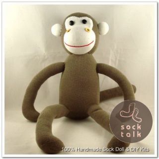 100 Handmade Sock Monkey Stuffed Animals Doll Baby Toy
