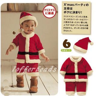 Cute Cotton Boy Girl Santa Suit Baby Christmas Romper 12 18 Month Size 90