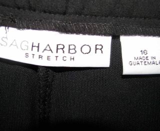 Sag Harbor Sz 16 Womens Black Dress Pants Slacks Stretch 7H43
