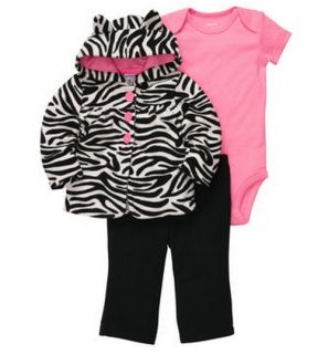 Carters Baby Girl Warm Clothes 3 Piece Set Black White 3 6 9 12 18 24 Months