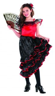 Girls Spanish Senorita Flamenco Dancer Fancy National Dress Costume Ages 3 11 Yr