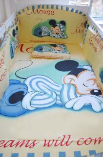 Baby Bedding Crib Cot Sets Sleeping Mickey Mouse Theme RRP $150