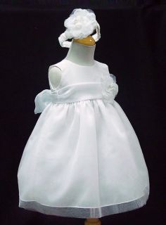 Beautiful Baby Girl Christening Dress Bow Set USA