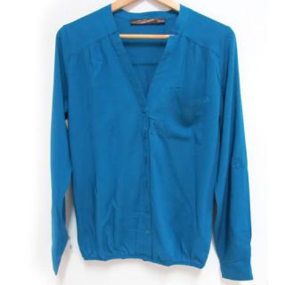 5 Colors Women's Buttons Up Long 3 4 Sleeve V Neck Shirt Tops Blouse 32 38 Loose
