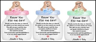 Unique Personalized Party Favor Baby Shower Bottle Invitation or Thank You Cards