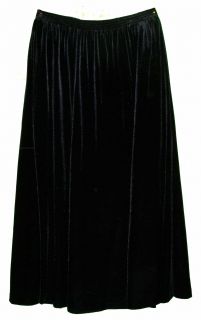 New Alfred Dunner Sz 8 Womens Black Velour Skirt Stretch Holiday KQ29