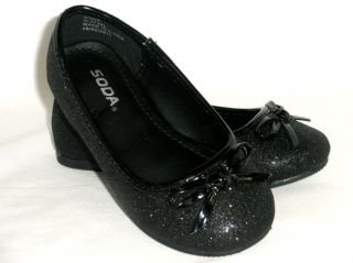 Glitter Sparkle Kids Girls Ballet Flats Casual or Pageant Dress Shoes