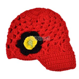 W3LE Cute Baby Toddler Girl Baby Handmade Caps Knit Crochet Flowers Hat Cap New