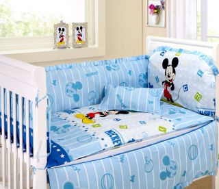 Baby Bedding Crib Cot Sets 10 Piece Mickey Mouse Theme