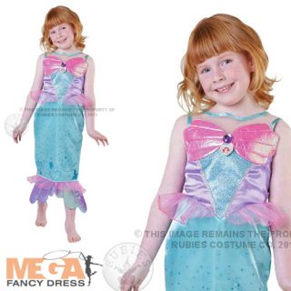 Girls Royale Ariel Princess Kids Disney Fancy Dress Child Little Mermaid Costume