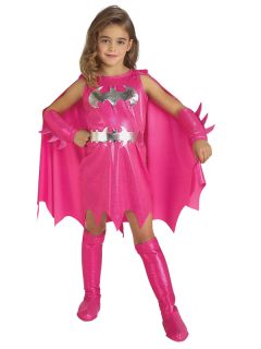 Pink Batgirl Supergirl Girl Superhero Fancy Dress Kids Toddler Costume Halloween