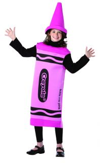 Kids Pink Crayola Crayon Girls Fancy Dress Book Week Costume Ages 3 12 Years