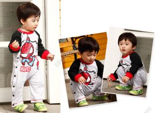 Spiderman Baby Kid Toddler Grow Onesie Bodysuit Romper Jumpsuit One Piece Outfit