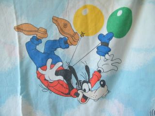Vintage Disney Mickey Minnie Mouse Flat Fabric Bed Sheet Craft Material Balloons