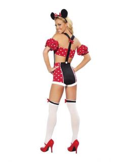 New Sexy Pinup Mickey Minnie Mouse Outfit Women's Adult Halloween Costume SM Ml