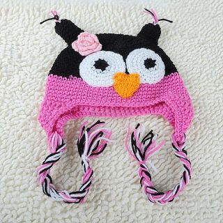 Lovely Handmade Warm Knitted Owl Beanie Hat Cap for Baby Toddler Kids Cute Gift