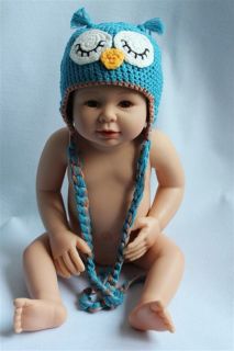 Cute Handmade Baby Child Cute Owls Knit Hat Cap Photograph Newborn to 3 Year New